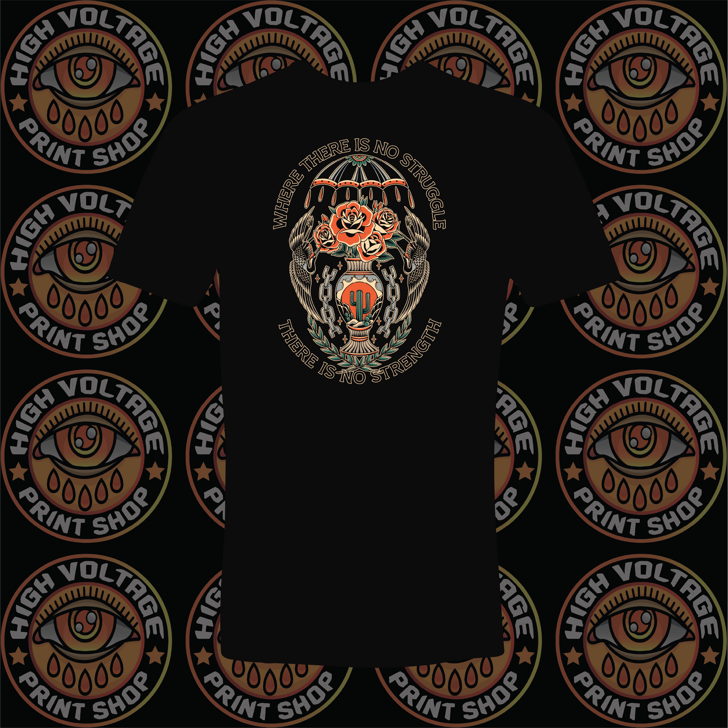 High Voltage Apparel No Struggle No Strength